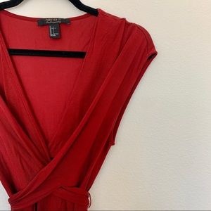 Wrap burnt red midi dress